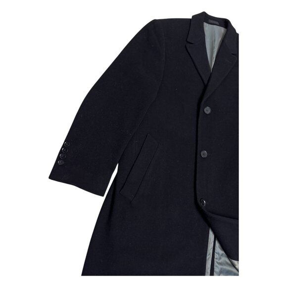 CALVIN KLEIN Wool & Cashmere Black Business Casual Pea Coat Trench Mens 40R - Picture 6 of 7